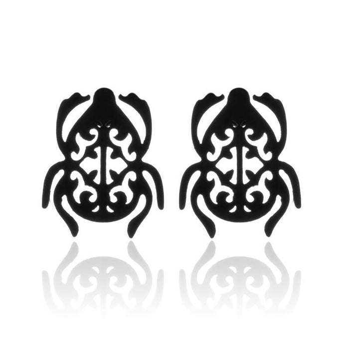 Pendientes de acero inoxidable con forma de flor hueca: joyas elegantes y femeninas de inspiración vintage