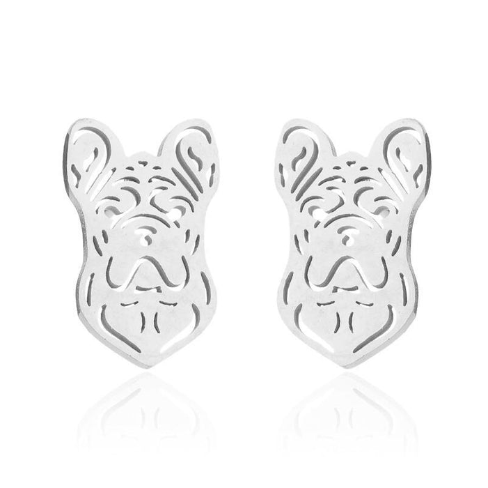 Pendientes de acero inoxidable con forma de flor hueca: joyas elegantes y femeninas de inspiración vintage