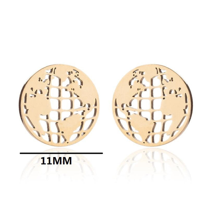 Pendientes de acero inoxidable con forma de flor hueca: joyas elegantes y femeninas de inspiración vintage