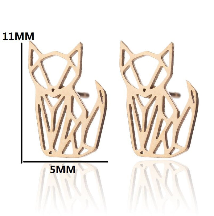 Pendientes de acero inoxidable con forma de flor hueca: joyas elegantes y femeninas de inspiración vintage