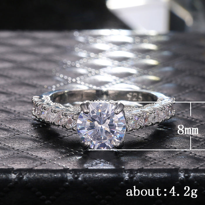 Women's wedding zircon ring simple and fashionable design