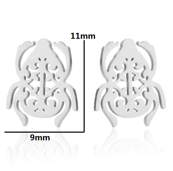 Pendientes de acero inoxidable con forma de flor hueca: joyas elegantes y femeninas de inspiración vintage