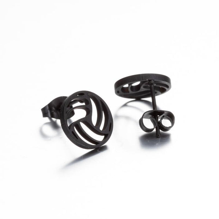 Pendientes de acero inoxidable con forma de flor hueca: joyas elegantes y femeninas de inspiración vintage