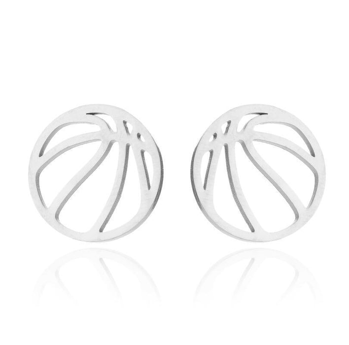 Pendientes de acero inoxidable con forma de flor hueca: joyas elegantes y femeninas de inspiración vintage