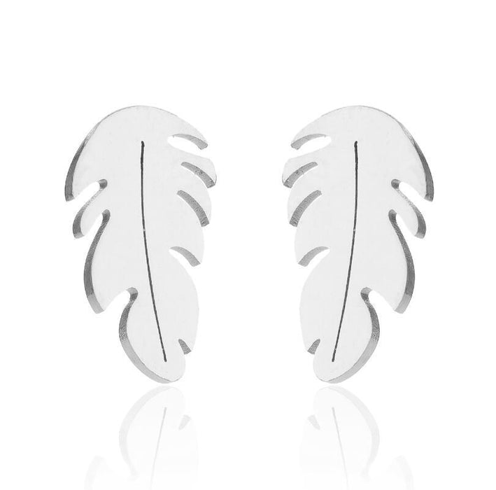 Pendientes de acero inoxidable con forma de flor hueca: joyas elegantes y femeninas de inspiración vintage