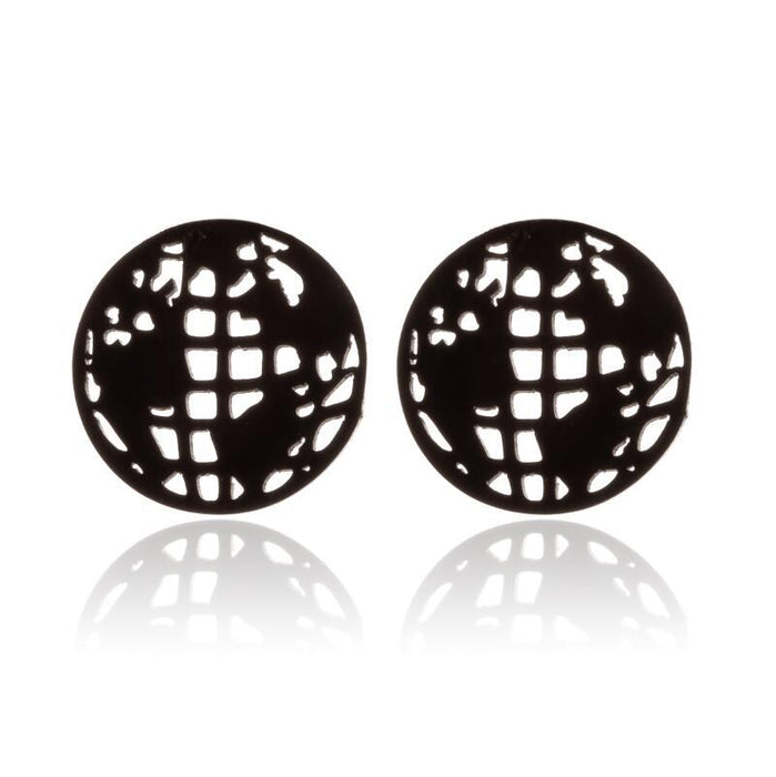 Pendientes de acero inoxidable con forma de flor hueca: joyas elegantes y femeninas de inspiración vintage