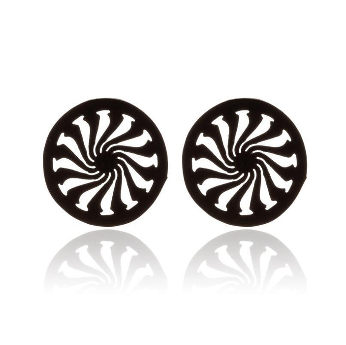 Pendientes de acero inoxidable con forma de flor hueca: joyas elegantes y femeninas de inspiración vintage