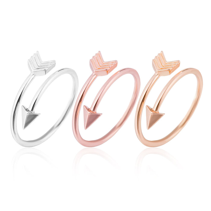 Gold-inlaid arrow ring, Japanese and Korean couple simple ring wholesale