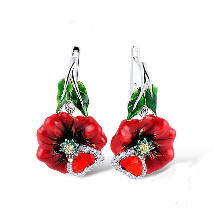 Blooming flower earrings  epoxy women's earrings