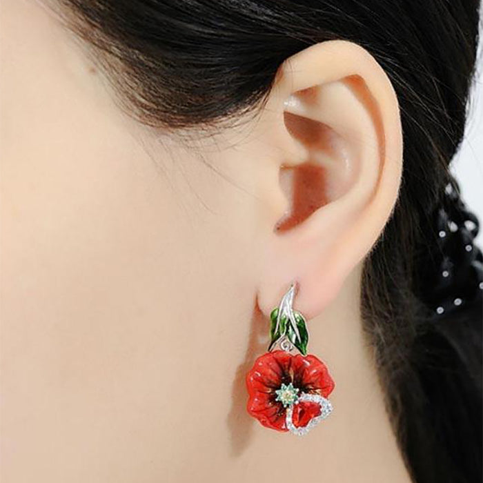 Blooming flower earrings  epoxy women's earrings