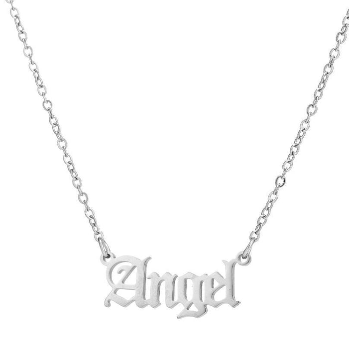 Artistic letter pendant clavicle chain, Gothic angel princess necklace girlfriends gift wholesale