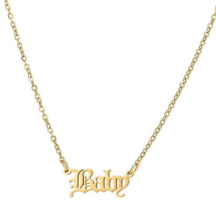 18K gold plated necklace for women, niche luxury pendant clavicle chain stainless steel jewelry