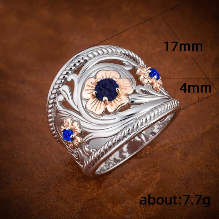 Six-claw zircon ring