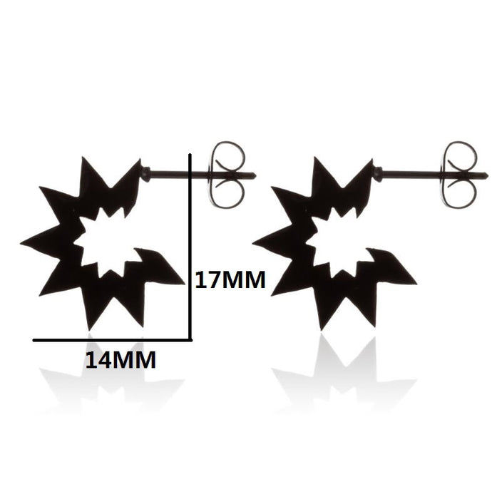 Pendientes de acero inoxidable con forma de estrella y cuadrado: joyas geométricas sencillas y modernas