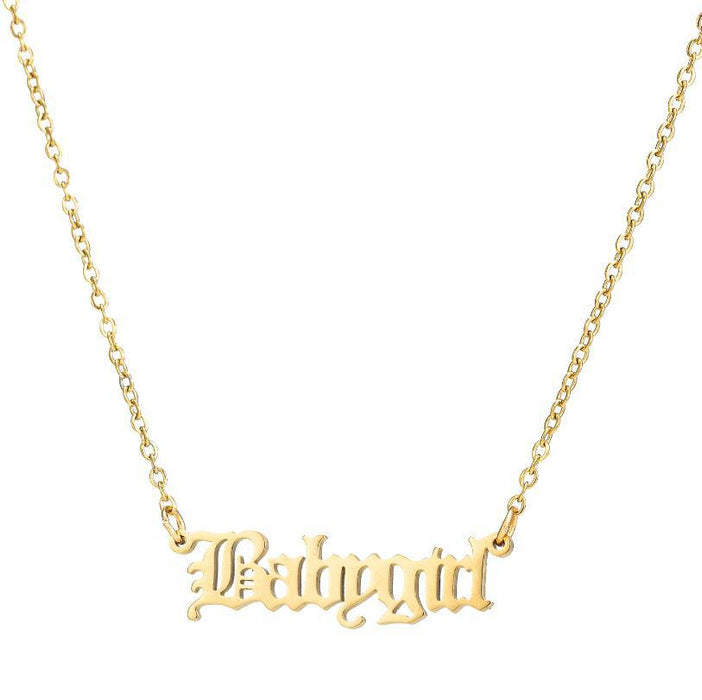 18K gold plated necklace for women, niche luxury pendant clavicle chain stainless steel jewelry