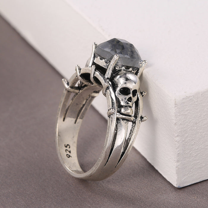 Anillo personalizado con doble calavera