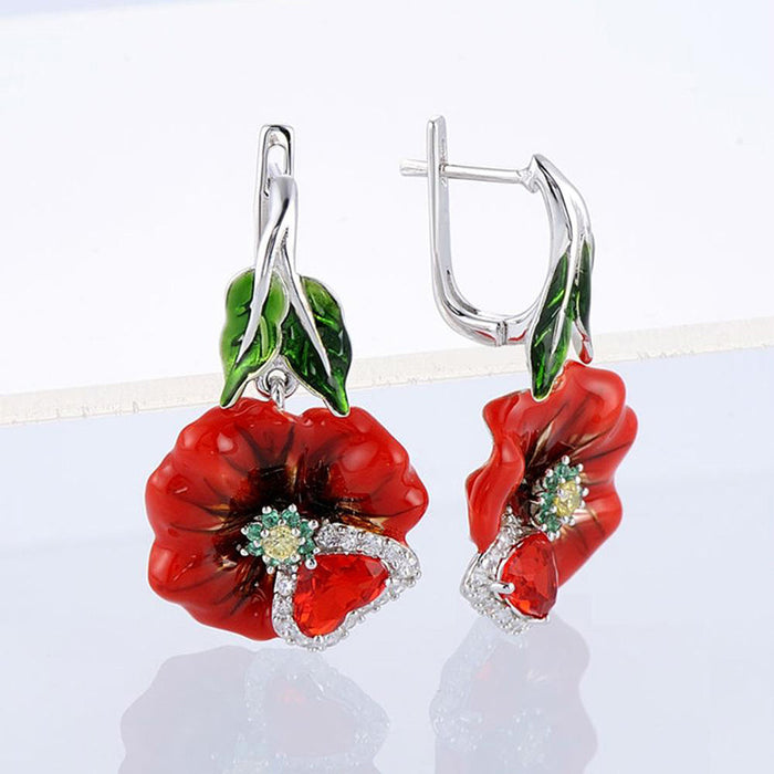 Blooming flower earrings  epoxy women's earrings