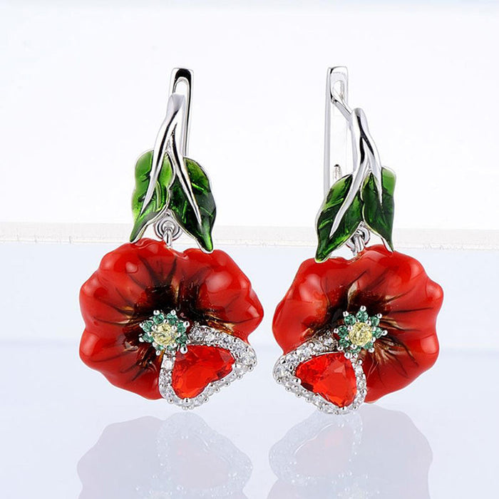 Blooming flower earrings  epoxy women's earrings