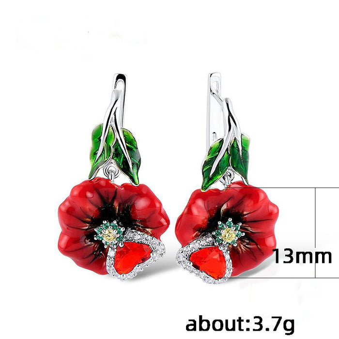 Blooming flower earrings  epoxy women's earrings