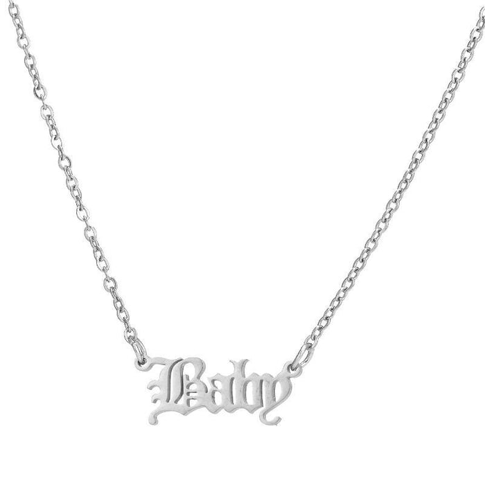 Artistic letter pendant clavicle chain, Gothic angel princess necklace girlfriends gift wholesale