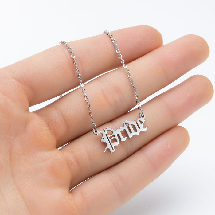 Artistic letter pendant clavicle chain, Gothic angel princess necklace girlfriends gift wholesale