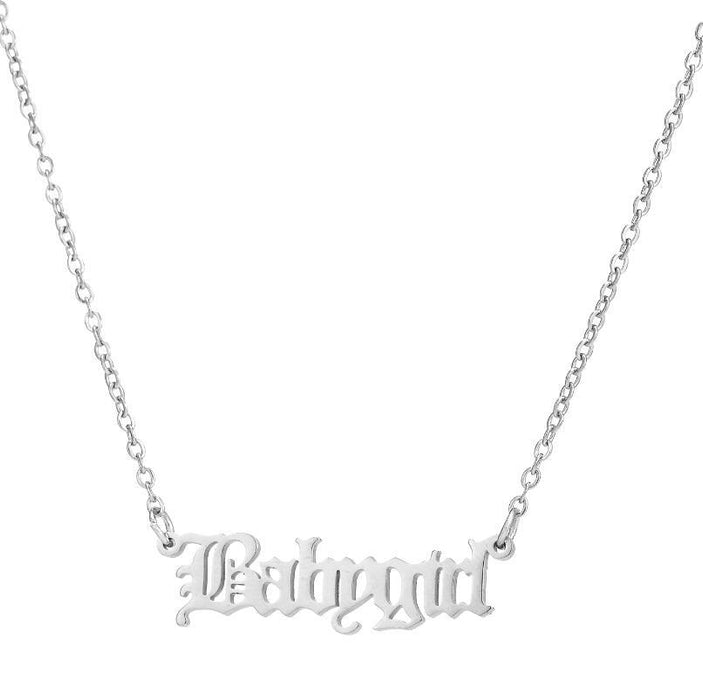 Artistic letter pendant clavicle chain, Gothic angel princess necklace girlfriends gift wholesale