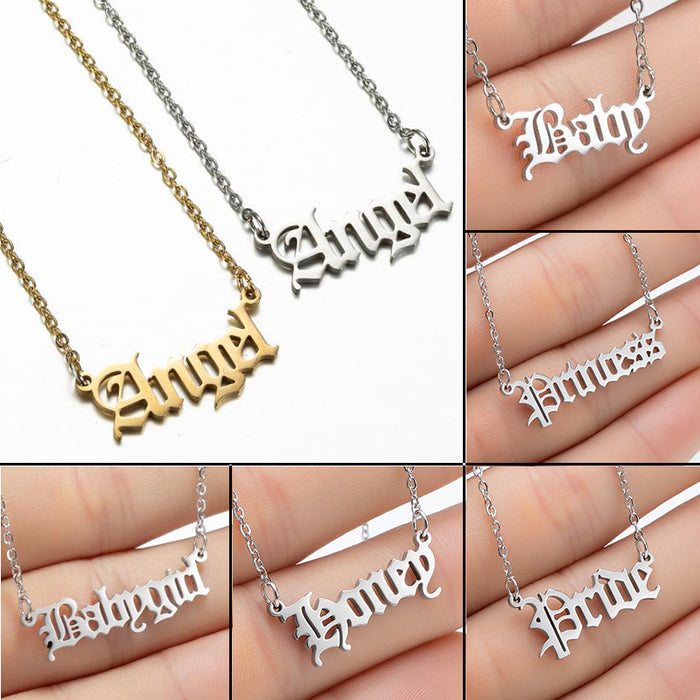 18K gold plated necklace for women, niche luxury pendant clavicle chain stainless steel jewelry