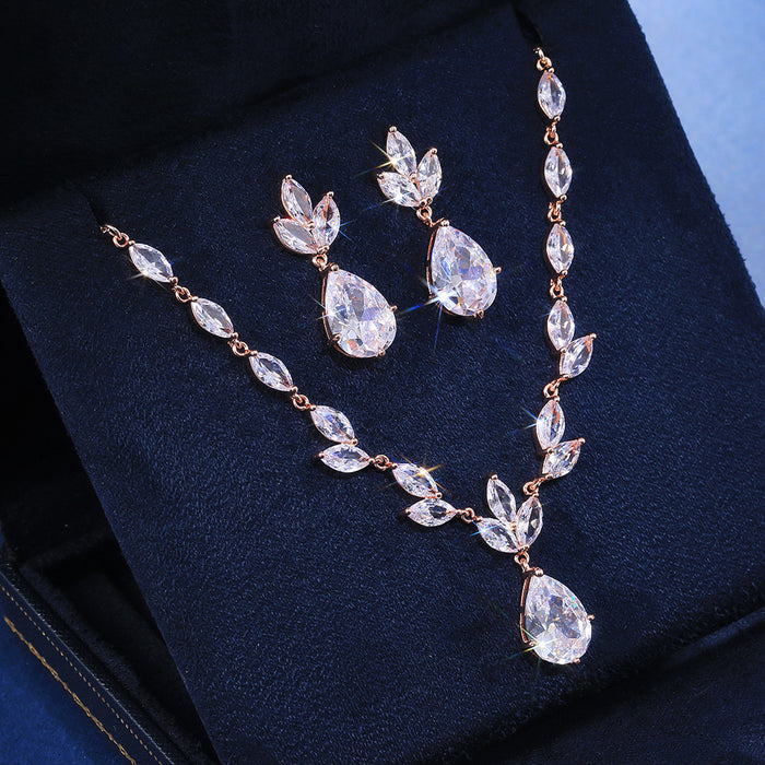 Zircon Earring Necklace Set
