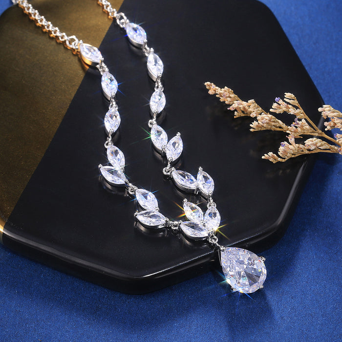 Zircon Earring Necklace Set