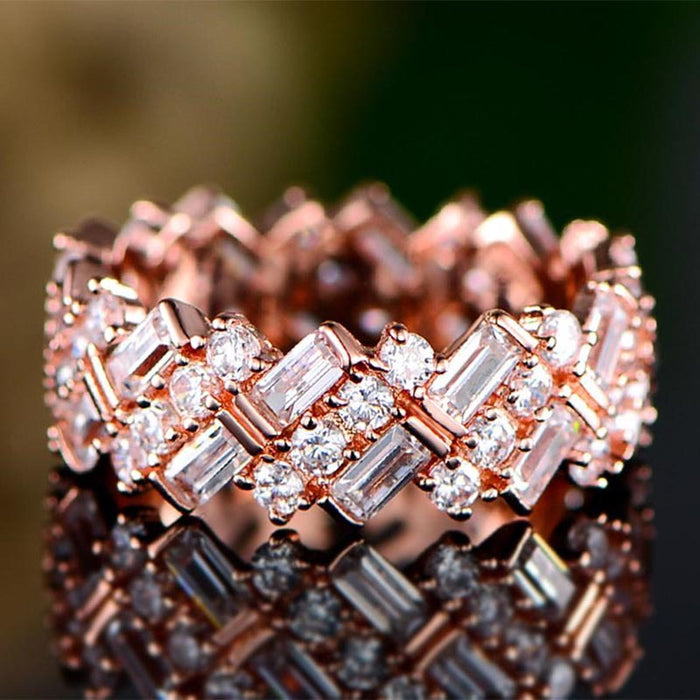 Zircon full inlaid ring women's luxury ring fashion accessories