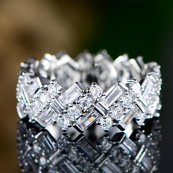 Zircon full inlaid ring women's luxury ring fashion accessories