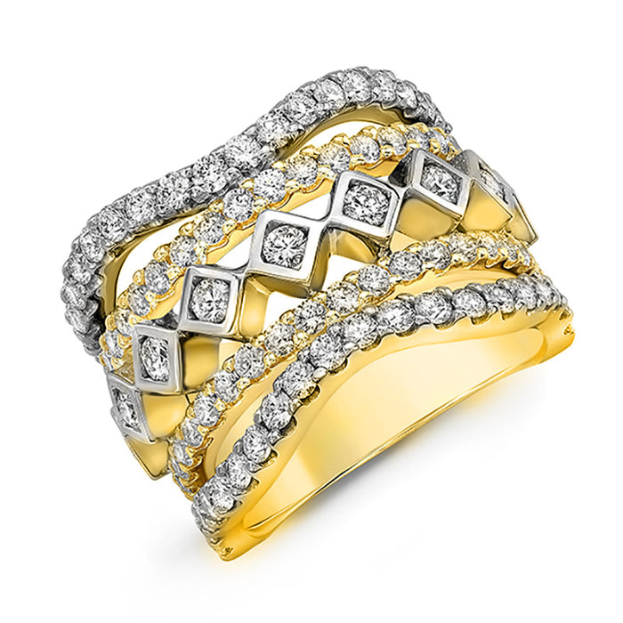 Hollow Multi-Line Micro-Inlaid Zirconia Women's Ring