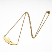Three Bears Forest Pendant Necklace, Korean Fashion Girlish Hollow Mother Bear Clavicle Chain - wallojewerly 