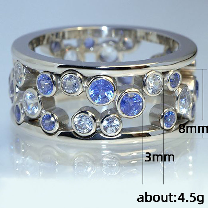 Hollow full circle zircon ring European and American jewelry wholesale