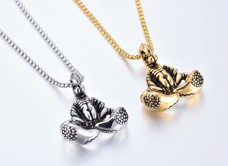 Retro and old big scorpion stainless steel necklace wholesale - wallojewerly 