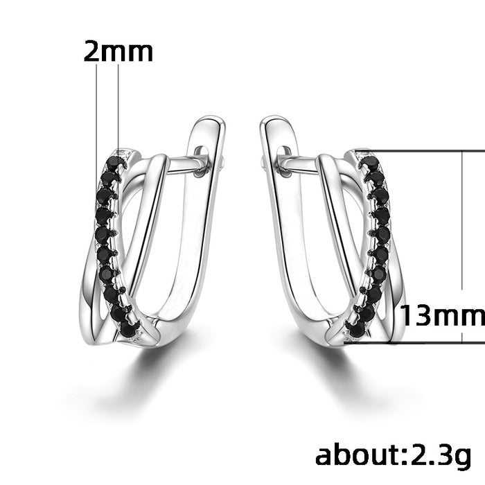 Pendientes de diseño con microincrustaciones de circonitas