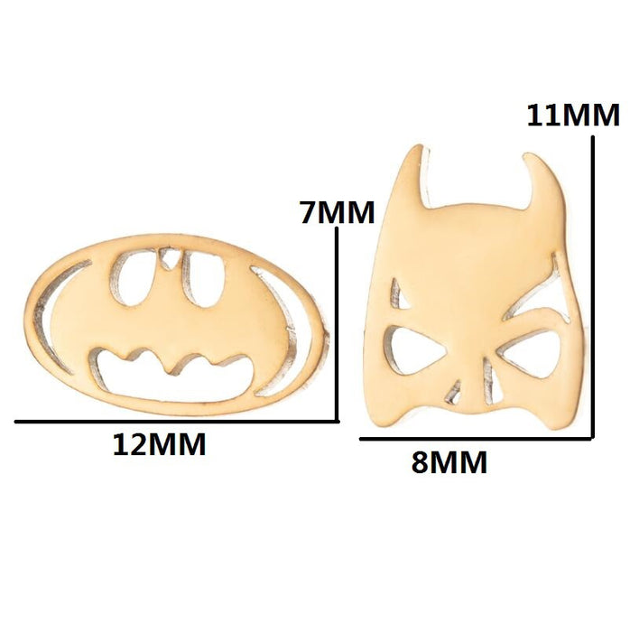 Pendientes de Batman fantasma, pendientes sencillos de acero inoxidable con forma de paraguas, luna y estrella, venta al por mayor