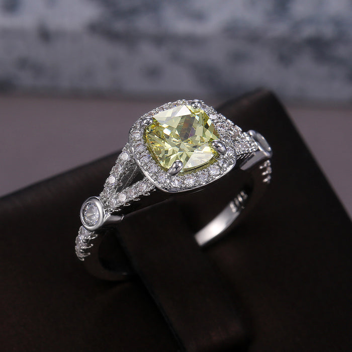 Luxury engagement wedding ring micro-set zircon