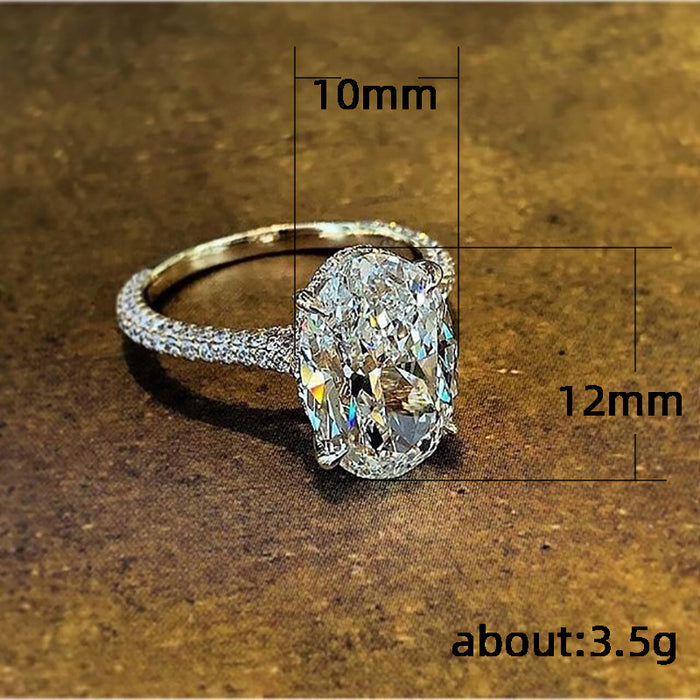 Anillo elegante de mujer con circonitas de gran tamaño