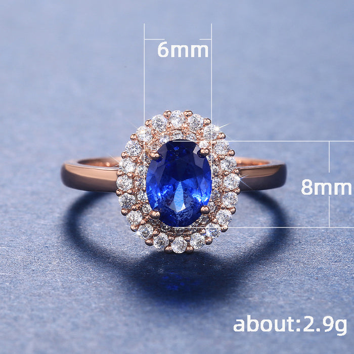 Vintage Elegant Blue Zircon Ring