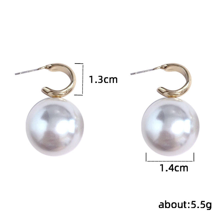 Imitation pearl earrings personality shape earrings