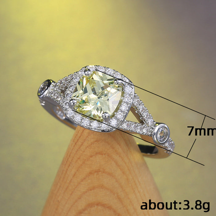 Luxury engagement wedding ring micro-set zircon