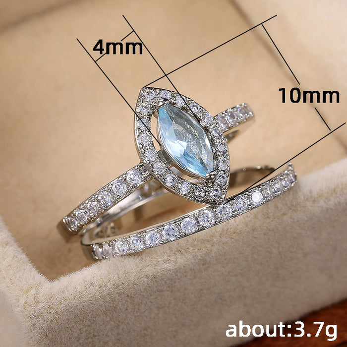 Zircon ring silver plated men and women wedding gift