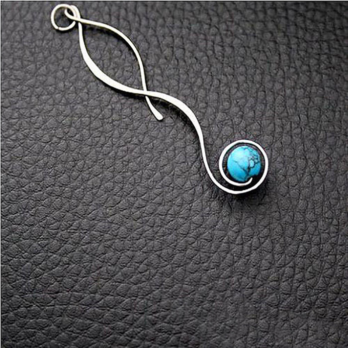 Simple retro turquoise long earrings internet celebrity fashion earrings