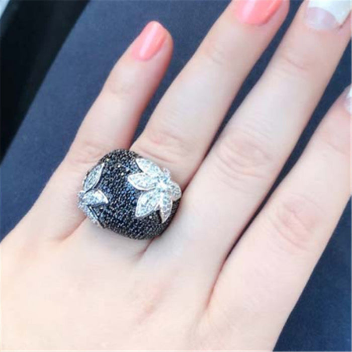 Anillo de diamantes sencillo, regalo de cumpleaños para mujer