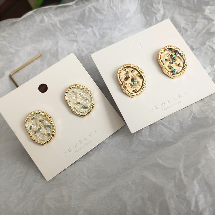 Irregular sequin earrings transparent cold style temperament girls earrings