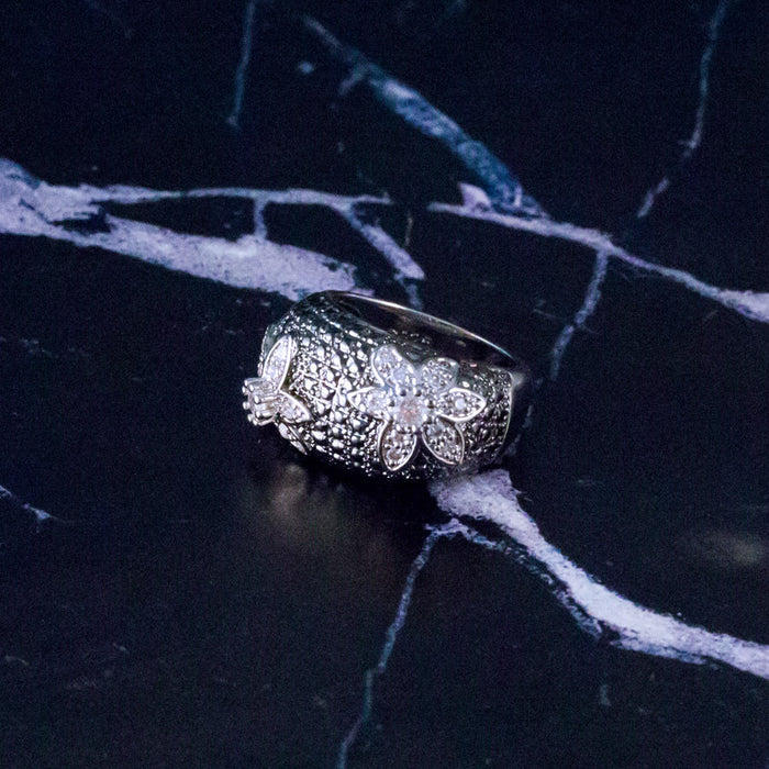 Anillo de diamantes sencillo, regalo de cumpleaños para mujer