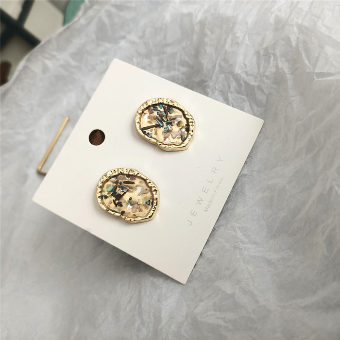 Irregular sequin earrings transparent cold style temperament girls earrings