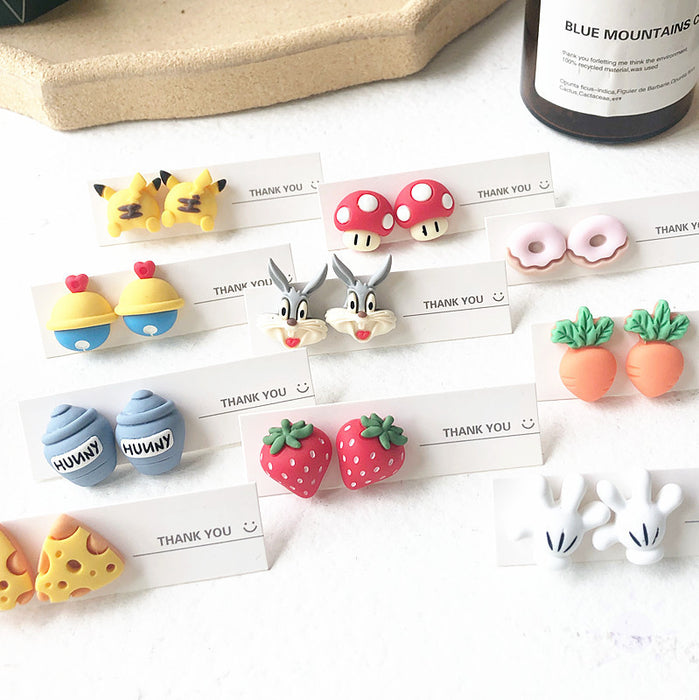 Summer cartoon flower earrings sweet and simple earrings