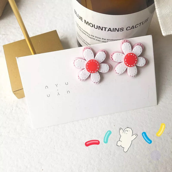 Summer cartoon flower earrings sweet and simple earrings